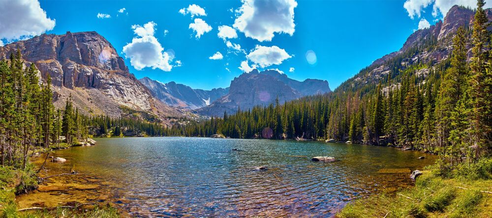 #1 Seller - The Loch Lake in Rocky Mountains Landscape Pine Trees