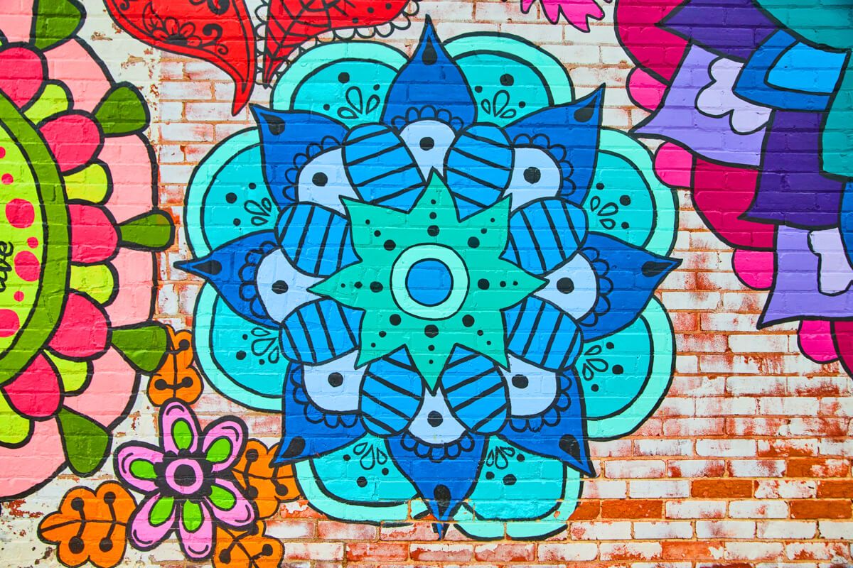 Beautiful flower mural in Allegan