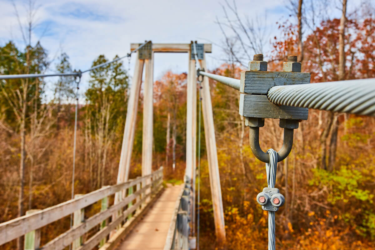 Detail of suspension bridge