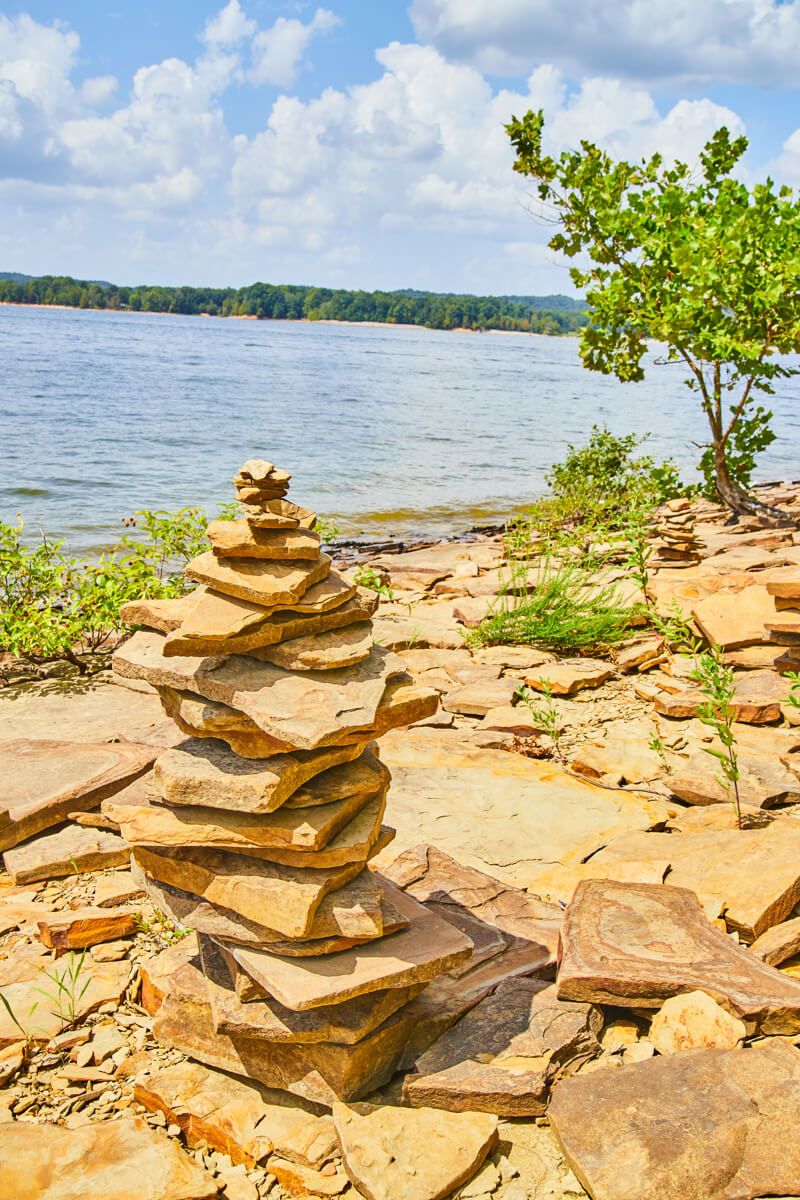 Cairn Stack On Lake
