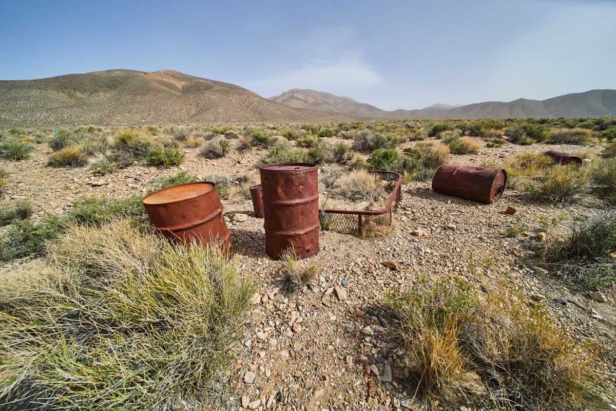 Lone barrels by mines