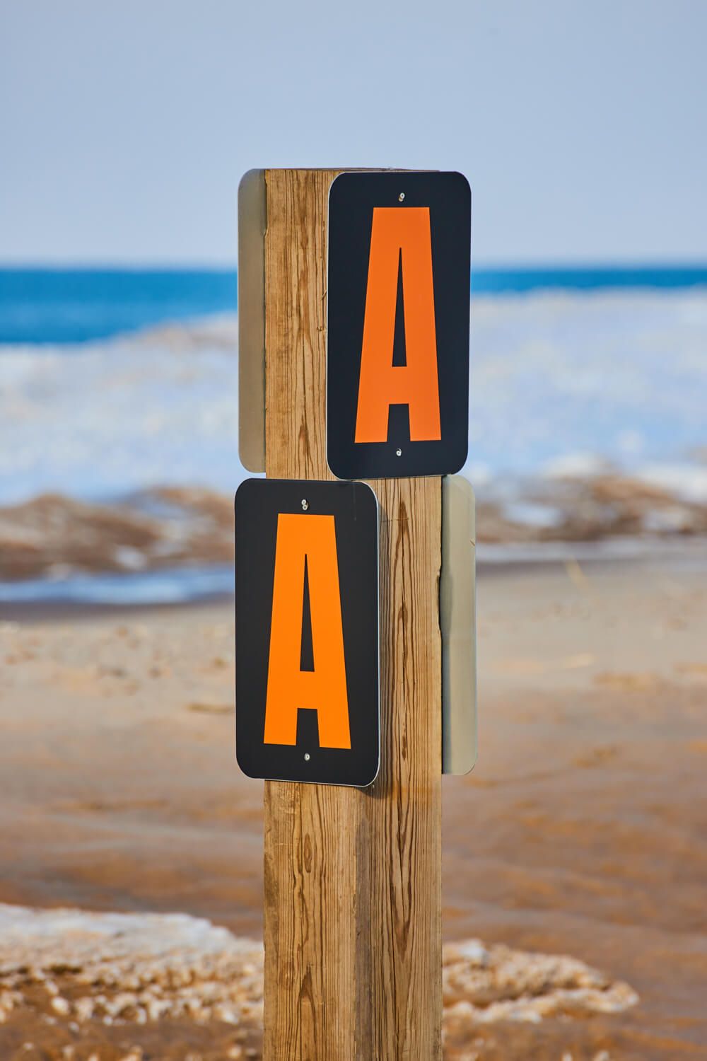 Michigan City beach sign