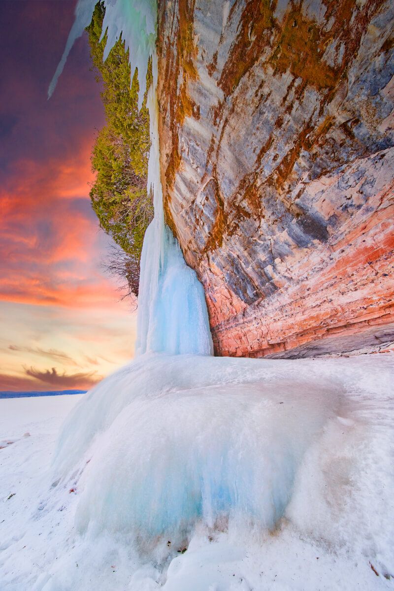#12 Stunning blue ice on colorful rocks