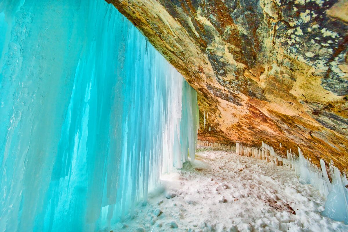 #29 Stunning blue sheets of ice in large cavern