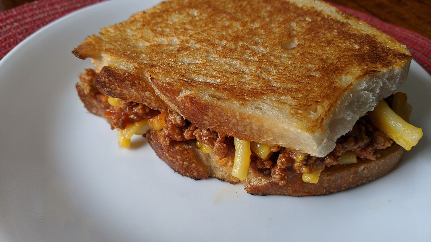9. Sloppy Joe Grilled Cheese with Mac & Cheese